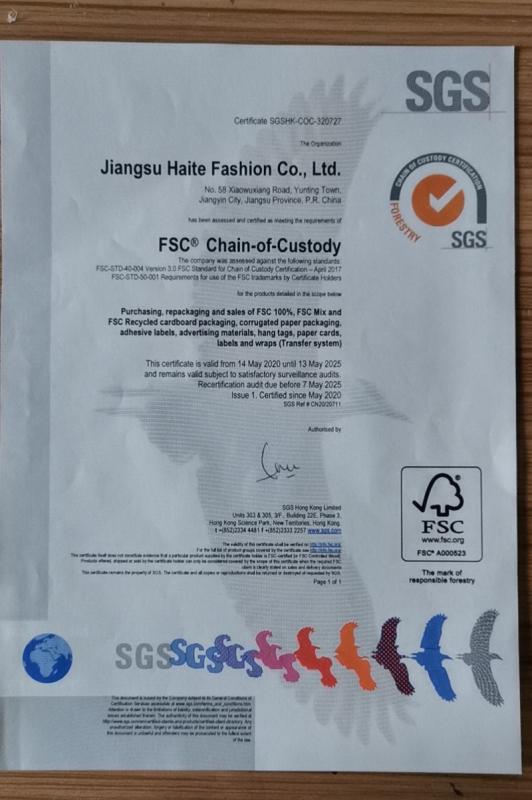 FSC - Jiangsu Haite Fashion Co., Ltd.