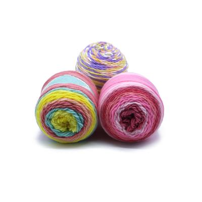 China Fancy Anti-Static Blend Cake Thread 20% Wool 80% Acrylic Blended Hand Knitting Yarn For Hat And Scarf for sale