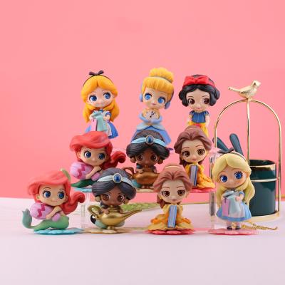 China Princess Cake Decoration Figure Princess Blind Box Mermaid Toy Cartoon Flower Base Q version for sale