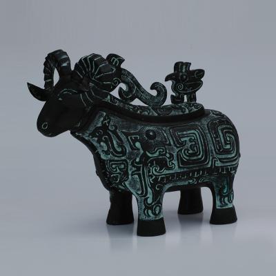 China Bronze Sheep Ornaments Lucky Dragon Zodiac Ornaments Wholesale Antique Items Bronze From China for sale