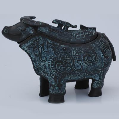 China China Antique Taurus Zun Home Jewelry Crafts Ornaments Bronze Decoration Lucky Crafts for sale