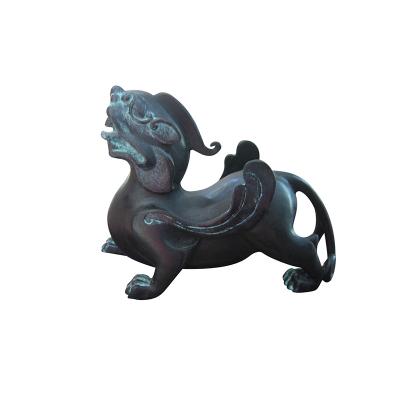 China Wholesale Home Collection Imitation Bronze Antique Decoration Kylin Antique Memorial Bronze Crafts for sale