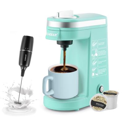 China Professional French Portable Automatic Single Serve Coffee Machine K-Cup Capsule Coffee Maker Machine with Milk Frother for sale