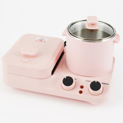 China Household 3-1 Multifunctional Breakfast Maker Breakfast Maker with Grill and Toaster Cooker Pot for sale