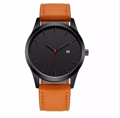 China Men's Large Quartz Watch Leather Strap Case Alloy Date Life Automatic Material Waterproof Movement Date Watch for sale