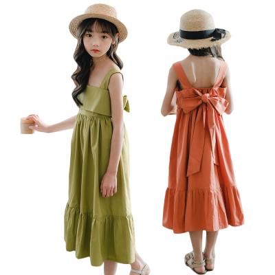 China Breathable Suspender Dresses Summer Vacation Beach Dresses Children Big Skirt Soft Parent-child Field Dresses for sale