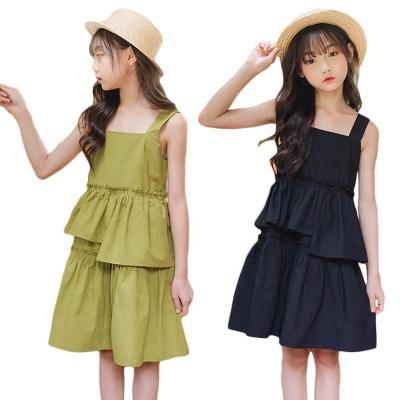 China Washable Suspender Dresses Summer Cotton Cake Trim New Style Sweet Children Dresses for sale