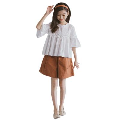 China Summer Girls Breathable Shorts And Fashionable High-Waisted Children's Wide-Leg Shorts Pants With Casual Shorts Loungewear Chocolate Shorts for sale