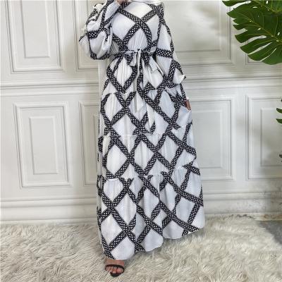 China Paris Pearl 2022 Elegant Muslim Dress Printed Turkish Islamic Clothing Online Muslim Dress Inner And Outer Abaya for sale