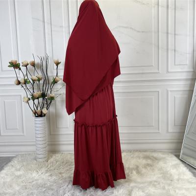 China Nida Simple Fashion Solid Color Prayer Abaya Muslim Dress With Hijab for sale