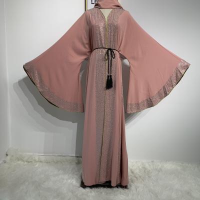 China New Fancy Fashion 2021 Maxi Abaya Women Muslim Open Abaya For Muslim Women GU260 for sale