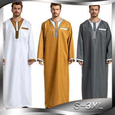 China Hot Selling Polyester Middle East Long Sleeve Arabic Quilting Islamic Clothing Men for sale