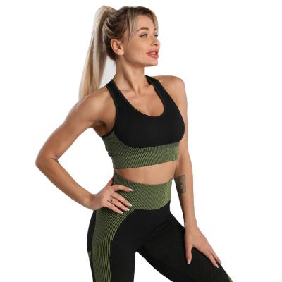 China Wholesale High Quality Breathable Zipper Yoga Sports Bra Set Bra Yoga Set for sale