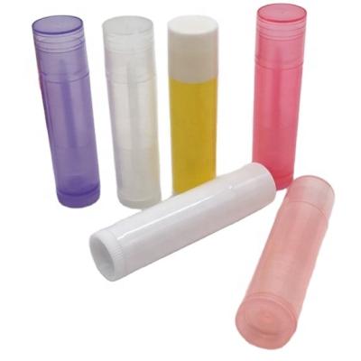 China 5g Eco-friendly Empty Plastic Lipstick Tube Lip Balm Container Candy Colors Lipstick Packaging for sale