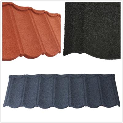 China Guangzhou windproof stone coating steel roofing sheet tiles / Windproof stone coated metal roof tiles factory for sale