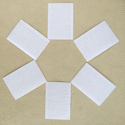 China Sew On Custom Size Sew On Pre Cut White Non Adhesive Hook & Loop Binding Color Hook & Loop Protector Hook Back Loop 25x38mm for sale