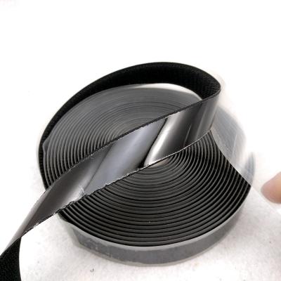 China Self Adhesive 20mm Black Self Adhesive Hook and Loop Tape Viable Adhesive Hook Loop Fastener Tape for sale