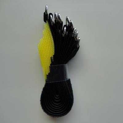 China 2 60 cm x Black Self Adhesive Hook and Loop Cord Organization Straps for sale