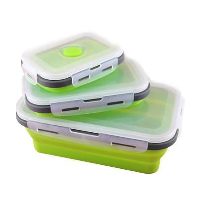 China Hot Sales Microwavable Safe Folding Eco-Friendly Silicone Multifunction Waterproof Green Food Bowl for sale