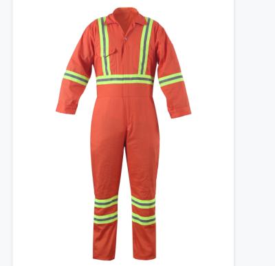 China High Visible Orange Protective Coverall Anti-Static With Reflective Tape Highly Protecting For Men GMC-2007 for sale