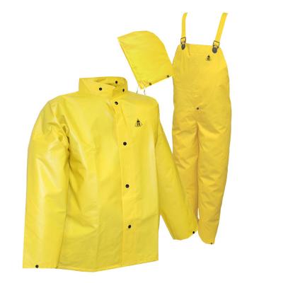 China adjustable hood & adjustable cuffs pvc work wear shop rain coat with waterproof pants rain coat and pants GMR-303 for sale