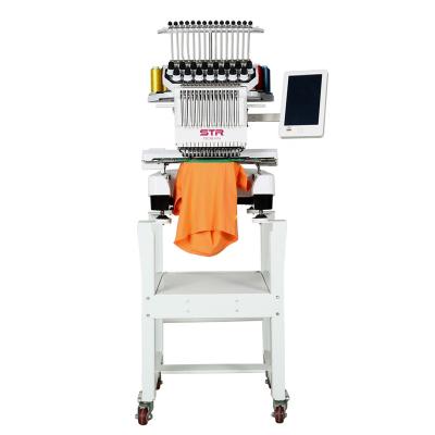 China Hat / T-shirt / Clothes / Logos / 3D Embroidery Computer Embroidery Machine 1500rpm Custom Single Head Single Head Multi Function T-shirt Embroidery Machine for sale