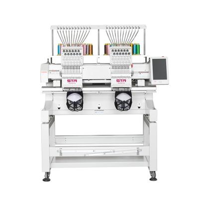 China Finished Hat / T-shirt / Garments / Logos / 3D Embroidery STROCEAN Double Heads 12 / 15 Needles Computer 450*400mm Industrial Flat Embroidery Machine for sale