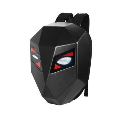 China LED Backpack Bluetooth Waterproof Hard Shell Iron Man Cool Motorcycle Riding Black LED Rider Backpack for sale