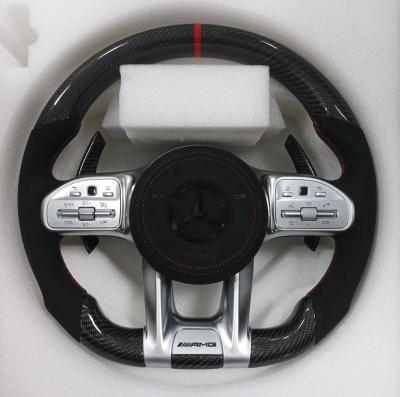 China Mercedes-Benz Old Model AMG Carbon Fiber Steering Wheel 55cm Diameter Nappa Leather for sale