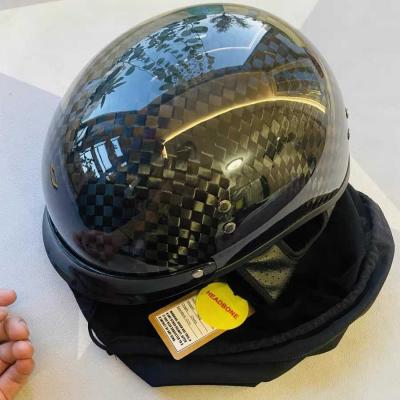 China Gepersonaliseerd logo geaccepteerd koolstofvezel retro lepel helm voor direct van 12k halve helm Te koop