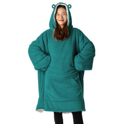 China Wearable Oversized Hoodie Jumper Hoodie Hooded Blanket Sweater Oodie Sherpa Sweatershirt Adult Custom Anti-Static Plush For Kid for sale