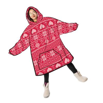 China Anti-Static Christmas Sweater Designer With Giant Pocket Hug Hoodie Cover Blanket for sale