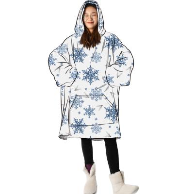 China Custom Printed Oversized Wearable Hooded Blanket Anti-Static Christmas Sweater for sale