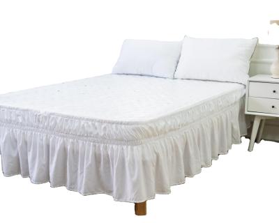 China Free Sample Home Polyester Bed Skirt Frame Wrap Around Cover Dust Ruffled Solid Bed Skirts Easy On/Easy Off Elastic Bed Skirt for sale