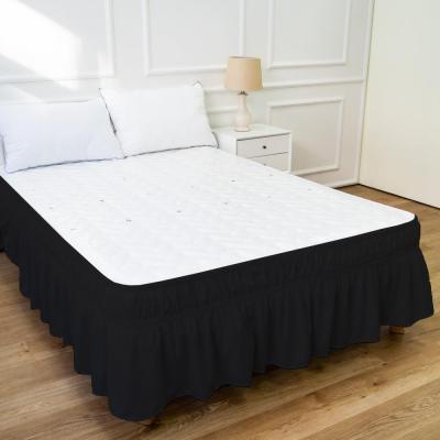 China Farmhouse Sale Polyester Bedskirt Bedspread Bedspread Black Ruffled Bedskirt for sale