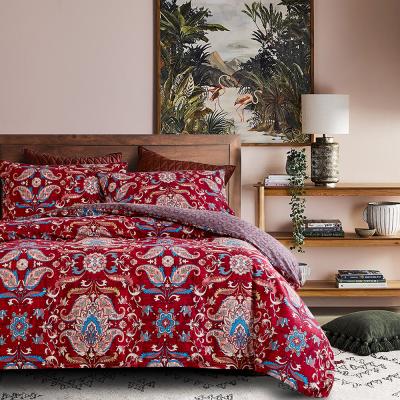 China King Size Comforter Duvet Anti-Static Bohemian Blanket Set Colorful Floral Boho Bedding Set Sheet And Pillowcase Sets for sale