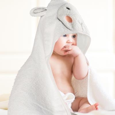 China 100% Cotton Unisex Animal Face COTTON Hooded Baby Towel, Lamb, One Size for sale