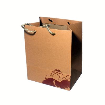 China Recycled Materials High Quality Durable Using Various Gift Bag Kraft Paper High End Shopping Handbag for sale