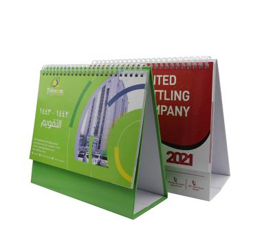 China Hot Sale Table Calendar Agenda 2021 Custom Y-O Sprial Bound Advent Calendar Printing Hardcover Board Desk Calendar for sale