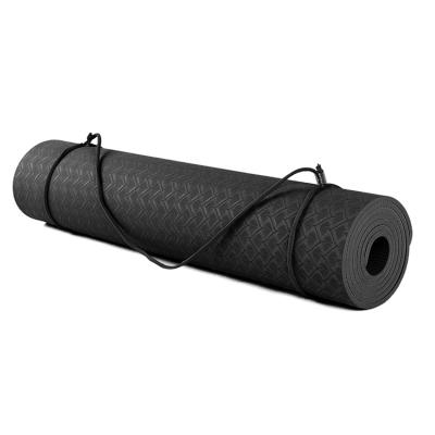 China New Arrival Durable Custom Brand Logo Top Anti Slip Black Tape Yoga Mat Eco Friendly for sale