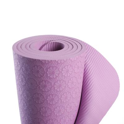 China Durable Hot Selling Rose Anti Slip Natural Non Toxic Tape Yoga Mat for sale