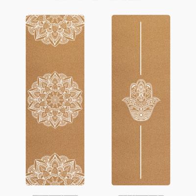 China Durable Eco Friendly Custom Natural Tree Rubber Recycle Cork Yoga Mat for sale