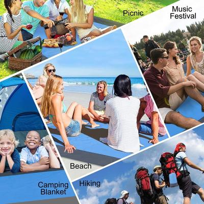 China Hot Selling Free Portable Folding Beach Mat Washable Outdoor Portable Sand Proof Polyester Blanket for sale