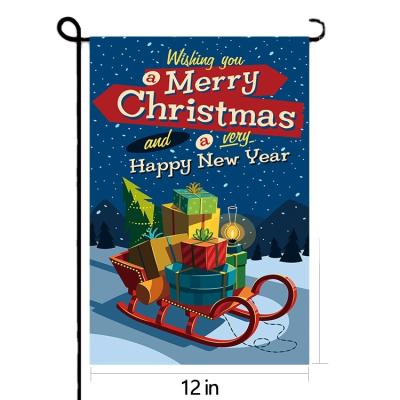 China New Mordern Great Price Luxury Sublimation Happy New Year Christmas Garden Decorative Flag for sale