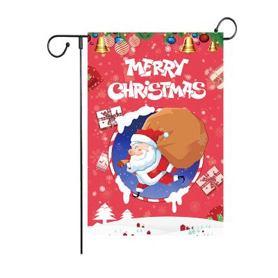 China Luxury Seasonal Holiday Snowflake Flag Yard Decorations Mordern Outdoor Christmas Garden Flag for sale