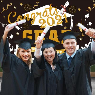 China Health care institutes graduate couplet curtain graduation season banner photo background fabric for sale