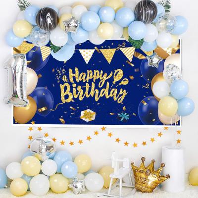 China Health Care Institutes Birthday Background Cloth Party Banner Happy Birthday Party Background Cloth Production for sale