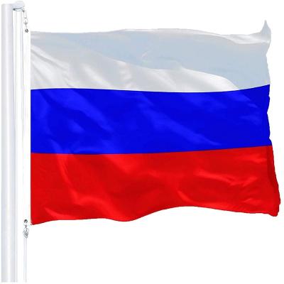 China 2022 Insurance 100%Polyester 3*5Ft Russia Flag National Flags Cheap Russian Polyester With Brass Grommets for sale