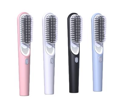 China Battery Powered Enhanced Hair Straightener Brush2-in-1 Ionic Straightening Brush for sale