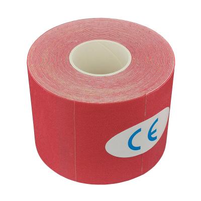 China Sports Field Service Safety Protection Sports Pre-Cut CE Thin Cotton Wide 10cm Breathable Elastic For Athletes Orange Medical Tape kt Kinesiology Sports Tape for sale